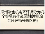 漳州冶金机电环评师分为几个等级有什么区别(漳州冶金环评师等级区别)