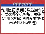 合川区初级消防设施操作员考试找哪个机构培训靠谱呢(合川区初级消防设施操作员培训机构靠谱)