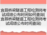 宜昌桥梁隧道工程检测师考试成绩公布时间如何查询(宜昌桥梁隧道工程检测师考试成绩公布时间查询)