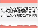 乐山三级消防安全管理员报考培训课程哪家机构的好(乐山三级消防管理员培训好)