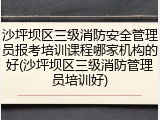 沙坪坝区三级消防安全管理员报考培训课程哪家机构的好(沙坪坝区三级消防管理员培训好)
