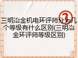 三明冶金机电环评师分为几个等级有什么区别(三明冶金环评师等级区别)
