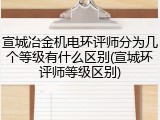 宣城冶金机电环评师分为几个等级有什么区别(宣城环评师等级区别)