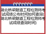 湖北桥梁隧道工程检测师考试成绩公布时间如何查询(湖北桥梁隧道工程检测师考试成绩查询时间)