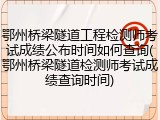 鄂州桥梁隧道工程检测师考试成绩公布时间如何查询(鄂州桥梁隧道检测师考试成绩查询时间)