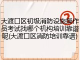 大渡口区初级消防设施操作员考试找哪个机构培训靠谱呢(大渡口区消防培训靠谱)