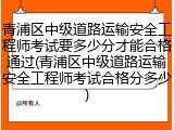青浦区中级道路运输安全工程师考试要多少分才能合格通过(青浦区中级道路运输安全工程师考试合格分多少)