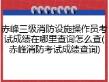 赤峰三级消防设施操作员考试成绩在哪里查询怎么查(赤峰消防考试成绩查询)