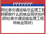 阿拉善交通运输总监理工程师都做什么的就业现状如何(阿拉善交通运输监理工程师就业现状)