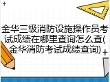 金华三级消防设施操作员考试成绩在哪里查询怎么查(金华消防考试成绩查询)