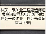 林芝一级矿业工程建造师证书查询官网及电子版下载(林芝一级矿业工程证书查询官网下载)