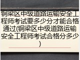 铜梁区中级道路运输安全工程师考试要多少分才能合格通过(铜梁区中级道路运输安全工程师考试合格分多少)