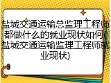 盐城交通运输总监理工程师都做什么的就业现状如何(盐城交通运输监理工程师就业现状)