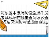 河东区中级消防设施操作员考试成绩在哪里查询怎么查(河东区消防考试成绩查询)