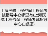 上海民航工程咨询工程师考试指导中心哪里有(上海民航工程咨询工程师考试指导中心在哪里)