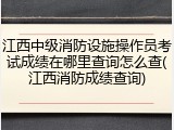 江西中级消防设施操作员考试成绩在哪里查询怎么查(江西消防成绩查询)