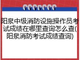 阳泉中级消防设施操作员考试成绩在哪里查询怎么查(阳泉消防考试成绩查询)