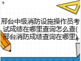邢台中级消防设施操作员考试成绩在哪里查询怎么查(邢台消防成绩查询在哪里)