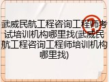武威民航工程咨询工程师考试培训机构哪里找(武威民航工程咨询工程师培训机构哪里找)