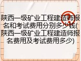 陕西一级矿业工程建造师报名和考试费用分别多少钱(陕西一级矿业工程建造师报名费用及考试费用多少)