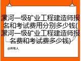 漯河一级矿业工程建造师报名和考试费用分别多少钱(漯河一级矿业工程建造师报名费和考试费多少钱)