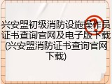 兴安盟初级消防设施操作员证书查询官网及电子版下载(兴安盟消防证书查询官网下载)