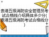 贵港五级消防安全管理员考试合格线介绍具体多少分(贵港五级消防考试合格线分)