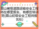 眉山初级道路运输安全工程师在哪里报名，有哪些培训班(眉山初级安全工程师报名处)