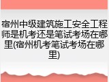 宿州中级建筑施工安全工程师是机考还是笔试考场在哪里(宿州机考笔试考场在哪里)