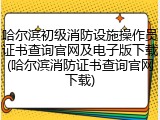 哈尔滨初级消防设施操作员证书查询官网及电子版下载(哈尔滨消防证书查询官网下载)