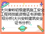 大兴安岭初级建筑施工安全工程师技能资格证书详细介绍分析(大兴安岭建筑安全证书分析)