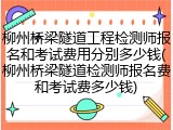 柳州桥梁隧道工程检测师报名和考试费用分别多少钱(柳州桥梁隧道检测师报名费和考试费多少钱)
