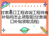 甘肃港口工程咨询工程师有补贴吗怎么领取呢(甘肃港口补贴领取流程)