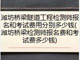 潍坊桥梁隧道工程检测师报名和考试费用分别多少钱(潍坊桥梁检测师报名费和考试费多少钱)