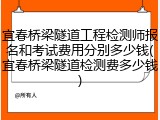 宜春桥梁隧道工程检测师报名和考试费用分别多少钱(宜春桥梁隧道检测费多少钱)