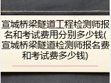 宣城桥梁隧道工程检测师报名和考试费用分别多少钱(宣城桥梁隧道检测师报名费和考试费多少钱)