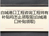 白城港口工程咨询工程师有补贴吗怎么领取呢(白城港口补贴领取)