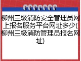柳州三级消防安全管理员网上报名服务平台网址多少(柳州三级消防管理员报名网址)