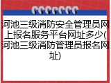河池三级消防安全管理员网上报名服务平台网址多少(河池三级消防管理员报名网址)