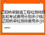 辽阳桥梁隧道工程检测师报名和考试费用分别多少钱(辽阳桥梁检测师费用多少)