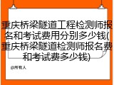 重庆桥梁隧道工程检测师报名和考试费用分别多少钱(重庆桥梁隧道检测师报名费和考试费多少钱)