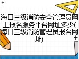 海口三级消防安全管理员网上报名服务平台网址多少(海口三级消防管理员报名网址)
