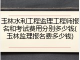 玉林水利工程监理工程师报名和考试费用分别多少钱(玉林监理报名费多少钱)