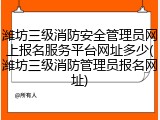 潍坊三级消防安全管理员网上报名服务平台网址多少(潍坊三级消防管理员报名网址)