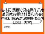 桂林初级消防设施操作员考试具体有哪些科目和内容(桂林初级消防设施操作员考试科目内容)