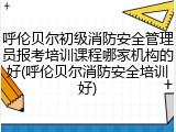 呼伦贝尔初级消防安全管理员报考培训课程哪家机构的好(呼伦贝尔消防安全培训好)