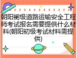 朝阳初级道路运输安全工程师考试报名需要提供什么材料(朝阳初级考试材料需提供)