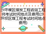 沙坪坝区煤炭工程咨询工程师考试时间地点及费用(沙坪坝区煤工程考试时间地点费用)