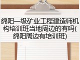 绵阳一级矿业工程建造师机构培训班当地周边的有吗(绵阳周边有培训班)