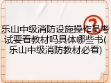 乐山中级消防设施操作员考试要看教材吗具体哪些书(乐山中级消防教材必看)